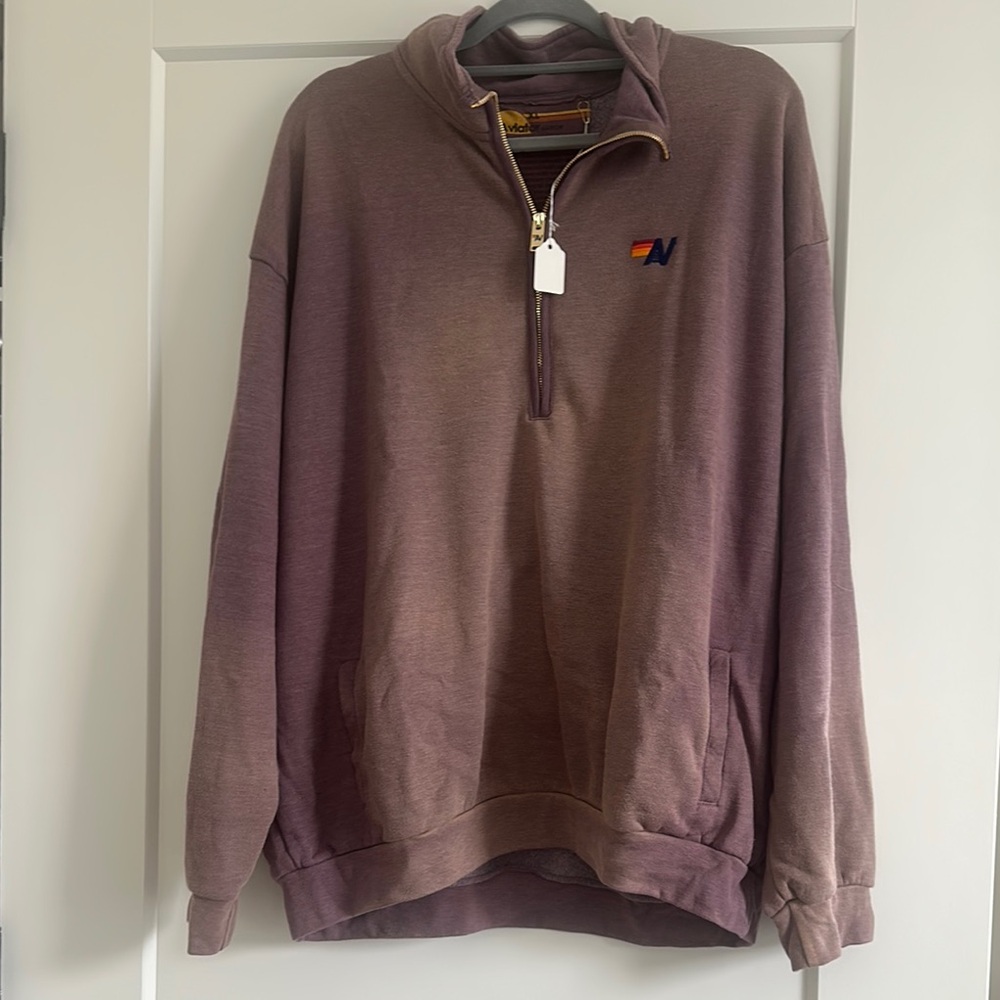 Aviator Nation Half-Zip Sweatshirt “Faded Mocha”